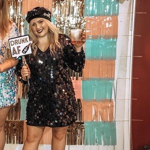 Boohoo Black Sequined Dress